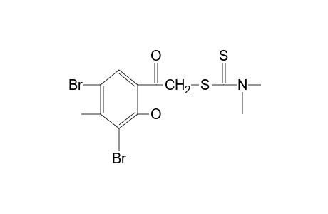 3',5'-dibromo-2'-hydroxy-2-mercapto-4'-methylacetophenone, 2-(dimethyldithiocarbamate)