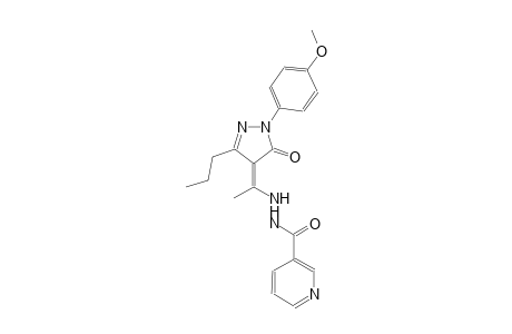 3-pyridinecarboxylic acid, 2-[(1Z)-1-[1,5-dihydro-1-(4-methoxyphenyl)-5-oxo-3-propyl-4H-pyrazol-4-ylidene]ethyl]hydrazide