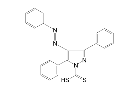 3,5-diphenyl-4-(phenylazo)pyrazole-1-carbodithioic acid