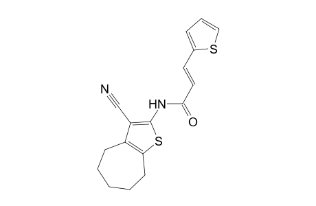 (2E)-N-(3-cyano-5,6,7,8-tetrahydro-4H-cyclohepta[b]thien-2-yl)-3-(2-thienyl)-2-propenamide