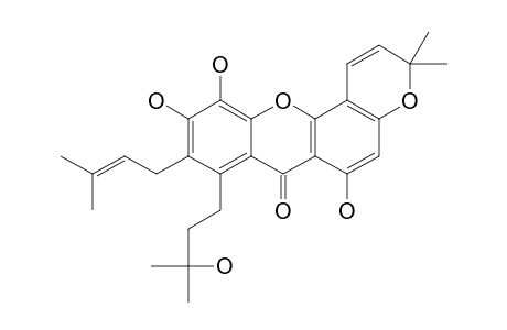 1,5,6-TRIHYDROXY-7-(3-METHYL-2-BUTENYL)-8-(3-HYDROXY-3-METHYLBUTYL)-6',6'-DIMETHYLPYRANO-(2',3':3,4)-XANTHONE