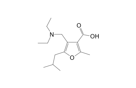 4-Diethylaminomethyl-5-isobutyl-2-methyl-furan-3-carboxylic acid