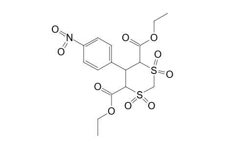 5-(p-nitrophenyl)-m-dithiane-4,6-dicarboxylic acid, diethyl ester, 1,1,3,3-tetraoxide