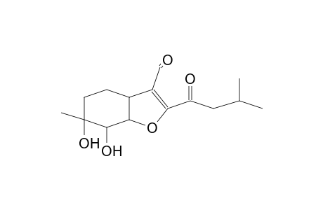 6,7-dihydroxy-2-isovaleryl-6-methyl-4,5,7,7a-tetrahydro-3aH-benzofuran-3-carbaldehyde