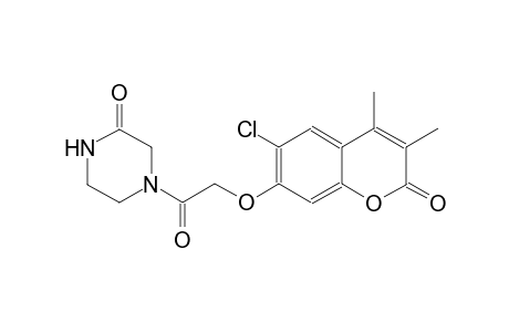 2-piperazinone, 4-[[(6-chloro-3,4-dimethyl-2-oxo-2H-1-benzopyran-7-yl)oxy]acetyl]-