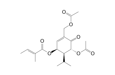 [(1S,5R,6S)-5-Acetyloxy-3-(hydroxymethyl)-4-oxo-6-propan-2-ylcyclohex-2-en-1-yl] (E)-2-methylbut-2-enoate, acetate