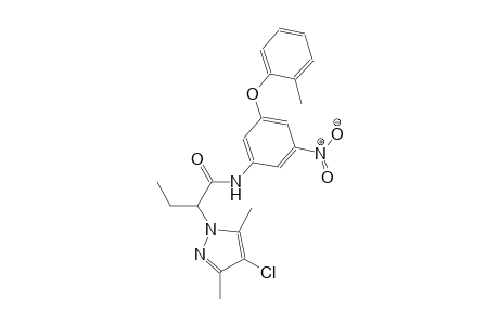 2-(4-chloro-3,5-dimethyl-1H-pyrazol-1-yl)-N-[3-(2-methylphenoxy)-5-nitrophenyl]butanamide