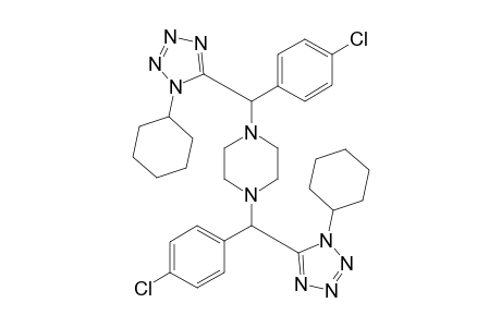 1,4-Bis((4-chlorophenyl)(1-cyclohexyl-1H-tetrazol-5-yl)methyl) piperazine