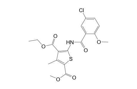 4-Ethyl 2-methyl 5-[(5-chloro-2-methoxybenzoyl)amino]-3-methyl-2,4-thiophenedicarboxylate