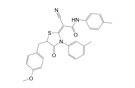 (2E)-2-cyano-2-[5-(4-methoxybenzyl)-3-(3-methylphenyl)-4-oxo-1,3-thiazolidin-2-ylidene]-N-(4-methylphenyl)ethanamide