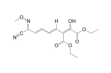 (5-cyano-5-oxo-1,3-pentadienyl)hydroxybutenedioic acid, diethyl ester, O-methyloxime