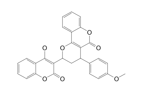 2H,5H-Pyrano[3,2-c][1]benzopyran-5-one, 3,4-dihydro-2-(4-hydroxy-2-oxo-2H-1-benzopyran-3-yl)-4-(4-methoxyphenyl)-