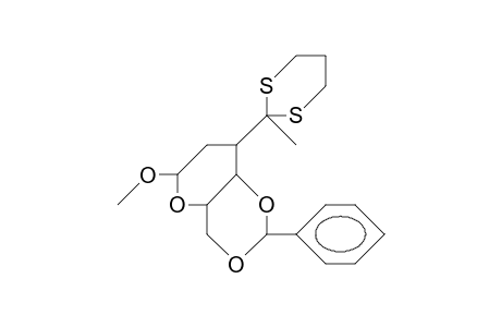 Methyl 2-deoxy-4,6-O-benzylidene-3-C-(2-methyl-1,3-dithiane-2-yl).alpha.-D-glucopyranoside