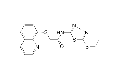 N-[5-(ethylsulfanyl)-1,3,4-thiadiazol-2-yl]-2-(8-quinolinylsulfanyl)acetamide