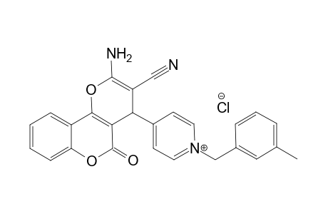 4-(2-Amino-3-cyano-5-oxo-4,5-dihydropyrano[3,2-c] chromen-4-yl)-1-(3-methylbenzyl)pyridinium chloride