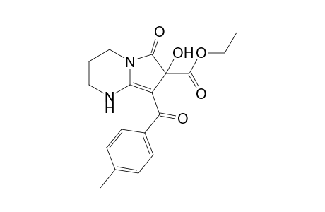 7-ETHOXYCARBONYL-7-HYDROXY-8-(4-METHYLBENZOYL)-6-OXO-1,2,3,4,6,7-HEXAHYDROPYRROLO-[1,2-A]-PYRIMIDINE