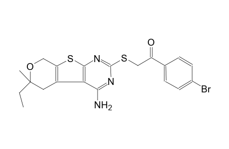 2-[(4-amino-6-ethyl-6-methyl-5,8-dihydro-6H-pyrano[4',3':4,5]thieno[2,3-d]pyrimidin-2-yl)sulfanyl]-1-(4-bromophenyl)ethanone