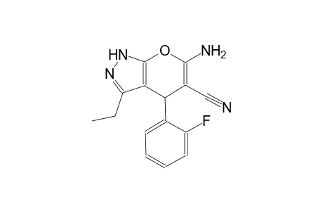 pyrano[2,3-c]pyrazole-5-carbonitrile, 6-amino-3-ethyl-4-(2-fluorophenyl)-1,4-dihydro-