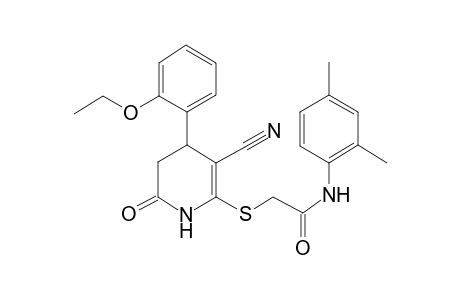 2-[(5-cyano-2-keto-4-o-phenetyl-3,4-dihydro-1H-pyridin-6-yl)thio]-N-(2,4-dimethylphenyl)acetamide