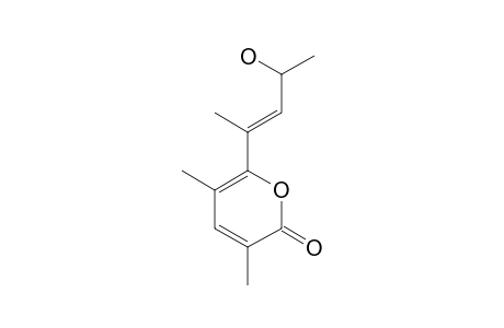 NORCADIATONE-A;6-[4-HYDROXYPENT-(2E)-EN-2-YL]-3,5-DIMETHYL-2H-PYRAN-2-ONE
