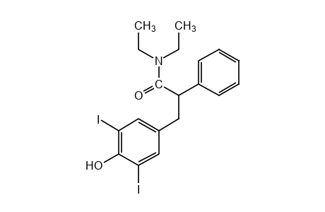 N,N-diethyl-3-(3,5-diiodo-4-hydroxyphenyl)-2-phenylpropionamide