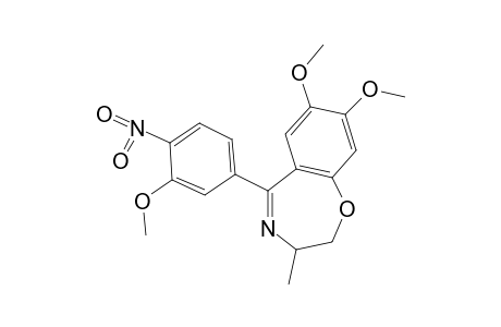 2,3-dihydro-7,8-dimethoxy-5-(3-methoxy-4-nitrophenyl)-3-methyl-1,4-benzoxazepine