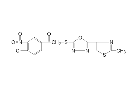 4'-chloro-2-{[5-(2-methyl-4-thiazolyl)-1,3,4-oxadiazol-2-yl]thio}-3'-nitroacetophenone