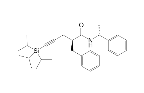 (S)-2-benzyl-N-((R)-1-phenylethyl)-5-(triisopropylsilyl)pent-4-ynamide