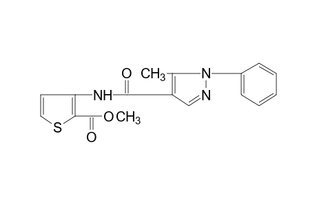 3-(5-methyl-1-phenylpyrazole-4-carboxamido)-2-thiophenecarboxylic acid, methyl ester