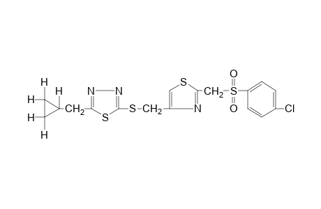 2-{{{2-{[(p-chlorophenyl)sulfonyl]methyl}-4-thiazolyl}methyl}thio}-5-(cyclopropylmethyl)-1,3,4-thiadiazole