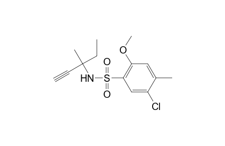 5-Chloranyl-2-methoxy-4-methyl-N-(3-methylpent-1-yn-3-yl)benzenesulfonamide