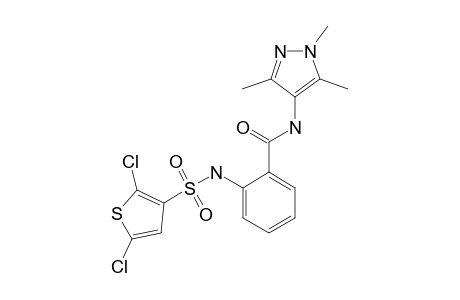 o-(2,5-dichloro-3-thiophenesulfonamido)-N-(1,3,5-trimethylpyrazol-4-yl)benzamide