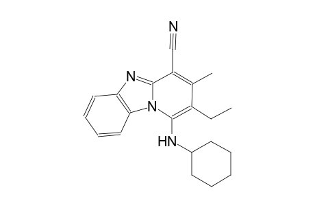 1-(cyclohexylamino)-2-ethyl-3-methylpyrido[1,2-a]benzimidazole-4-carbonitrile