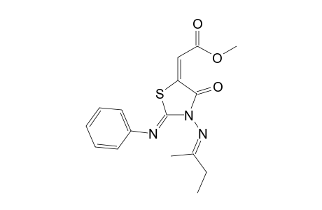 Methyl 2-{[4'-oxo-2'-(phenylimino)]-3'-[1''-(methylpropylidene)amino]-1',3'-thiazolan-5-ylidene}-acetate