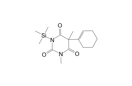 2,4,6(1H,3H,5H)-Pyrimidinetrione, 5-(1-cyclohexen-1-yl)-1,5-dimethyl-3-(trimethylsilyl)-