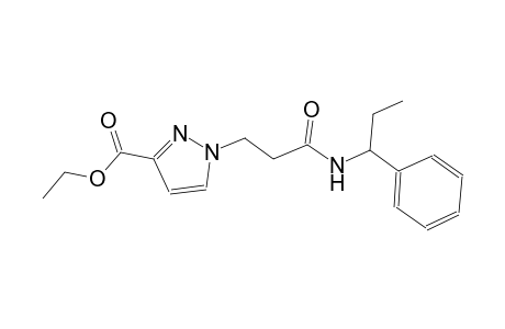 1H-pyrazole-3-carboxylic acid, 1-[3-oxo-3-[(1-phenylpropyl)amino]propyl]-, ethyl ester
