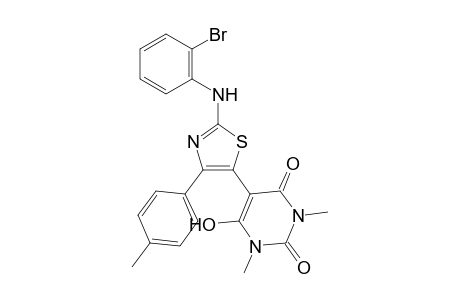 5-[2-(2-Bromophenyl)amino-4-(4-methylphenyl)thiazol-5-yl]-6-hydroxy-1,3-dimethylpyrimidine-2,4(1H,3H)-dione