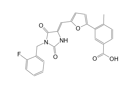 3-(5-{(Z)-[1-(2-fluorobenzyl)-2,5-dioxo-4-imidazolidinylidene]methyl}-2-furyl)-4-methylbenzoic acid