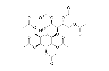 2,5-Di-O-acetyl-4-O-formyl-3-O-(2,3,4,6-tetra-O-acetyl-.beta.,D-galactopyranosyl)-D-arabinononitrile