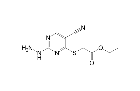 2-[(5-cyano-2-hydrazino-pyrimidin-4-yl)thio]acetic acid ethyl ester