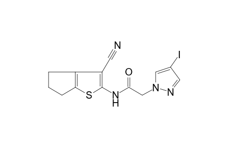 1H-Pyrazole-1-acetamide, N-(3-cyano-5,6-dihydro-4H-cyclopenta[b]thiophen-2-yl)-4-iodo-