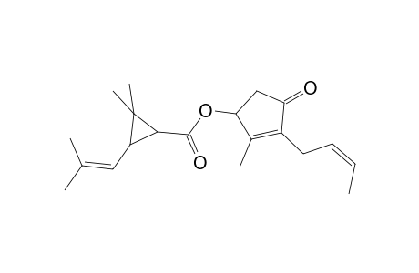 trans-Chrysanthemic acid, 3-cis-butenyl-2-methyl-cyclopent-2-en-4-one-1-yl ester