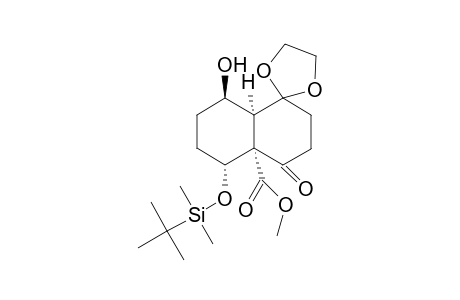 Methyl 4-(ethylene-1',2'-dioxy)-8.-[(t-butyldimethylsilyl)oxy]-1-oxo-5-hydroxy-(decahydro)naphthalene-10-carboxylate