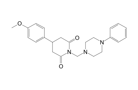 3-(p-methoxyphenyl)-N-[(4-phenyl-1-piperazinyl)methyl]glutarimide