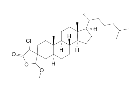 4'-.psi.-Chloro-2'-.psi.-methoxy-spiro[5-.alpha.-cholestane-3,3'-tetrahydrofuran]-5'-one