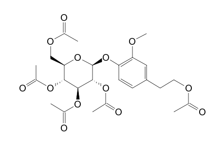 Homovanillyl alcohol 4-o-.beta.-D-glucopyranoside, pentacetate