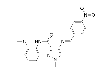 N-(2-methoxyphenyl)-1-methyl-4-{[(E)-(4-nitrophenyl)methylidene]amino}-1H-pyrazole-3-carboxamide
