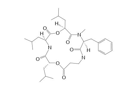 LEULACIN;11-BENZYL-2,5,8-TRIISOBUTYL-10-METHYL-1,7-DIOXA-4,10,13-TRIAZACYCLOHEXADECANE-3,6,9,12,16-PENTONE