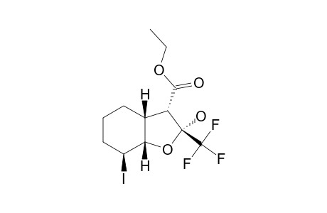 ETHYL-5-IODO-8-HYDROXY-8-TRIFLUOROMETHYL-7-OXABICYClO-[4.3.0]-NONANE-9-CARBOXYLATE;MAJOR-ISOMER