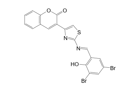 2-(2-Hydroxy-3,5-dibromobenzylidene)amino-4-(2-chromon-3-yl)thiazole